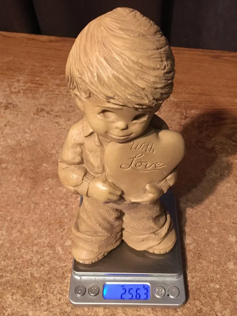 FANNYKINS FIGURINE BILL MACK SOLAR STATUARY WITH LOVE BOY HOLDING HEART